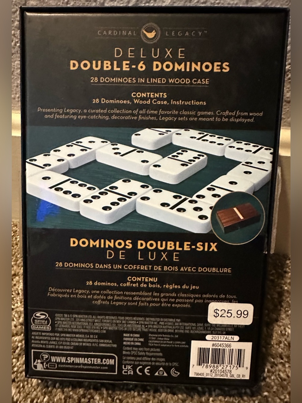 Dominoes In Decorative Storage Box - Picture 2 of 8